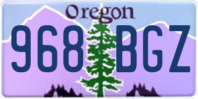 OR license plate 968BGZ