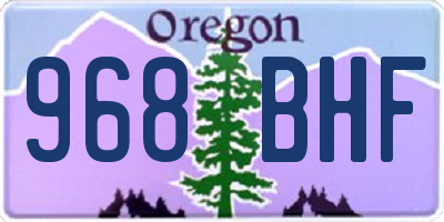OR license plate 968BHF