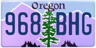 OR license plate 968BHG