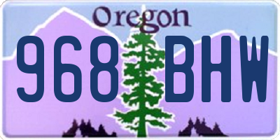 OR license plate 968BHW