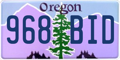 OR license plate 968BID