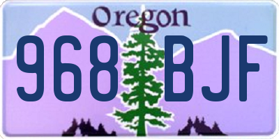 OR license plate 968BJF