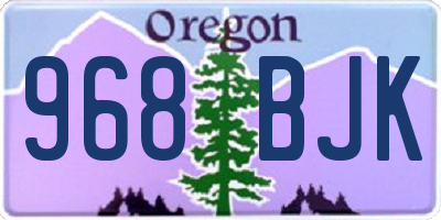 OR license plate 968BJK