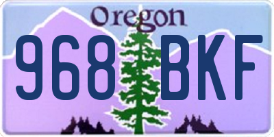 OR license plate 968BKF