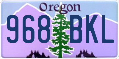 OR license plate 968BKL