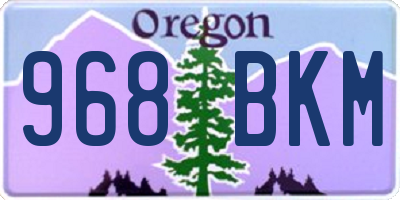 OR license plate 968BKM