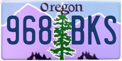 OR license plate 968BKS