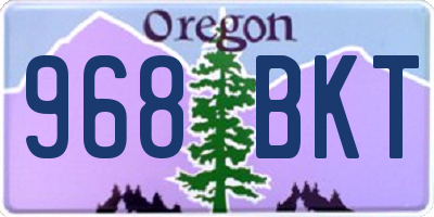OR license plate 968BKT