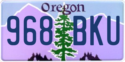 OR license plate 968BKU