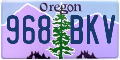 OR license plate 968BKV