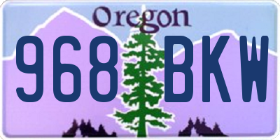 OR license plate 968BKW