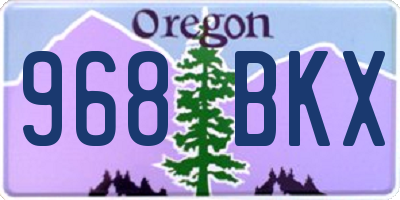 OR license plate 968BKX