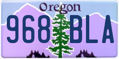 OR license plate 968BLA