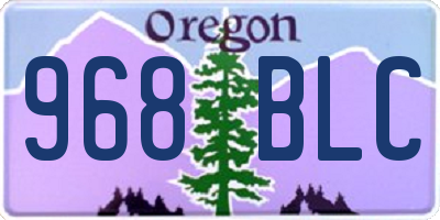 OR license plate 968BLC
