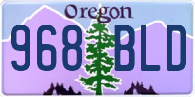 OR license plate 968BLD