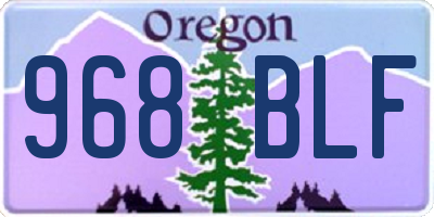OR license plate 968BLF