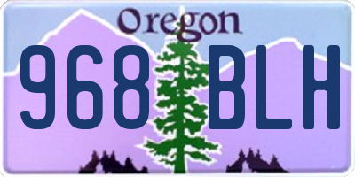 OR license plate 968BLH