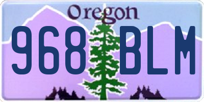 OR license plate 968BLM