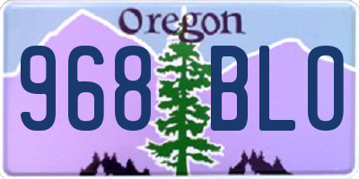 OR license plate 968BLO
