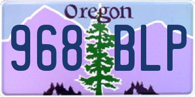 OR license plate 968BLP