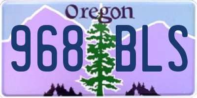 OR license plate 968BLS