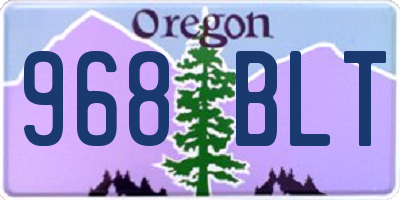 OR license plate 968BLT
