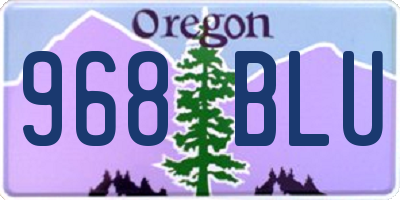 OR license plate 968BLU