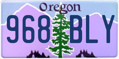 OR license plate 968BLY