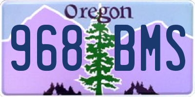 OR license plate 968BMS