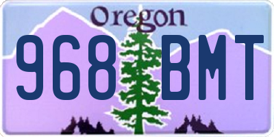 OR license plate 968BMT