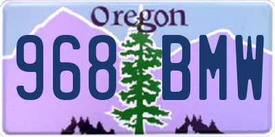 OR license plate 968BMW