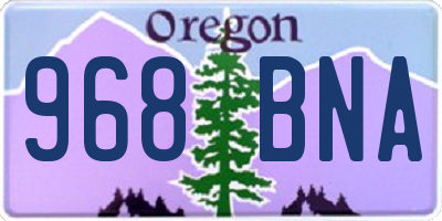 OR license plate 968BNA