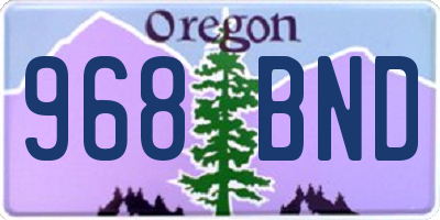 OR license plate 968BND