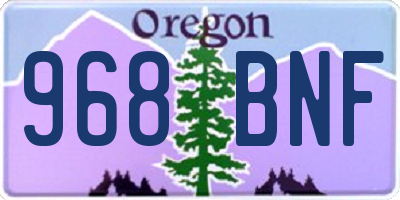 OR license plate 968BNF