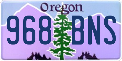 OR license plate 968BNS