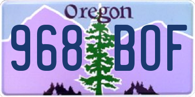 OR license plate 968BOF