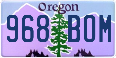 OR license plate 968BOM
