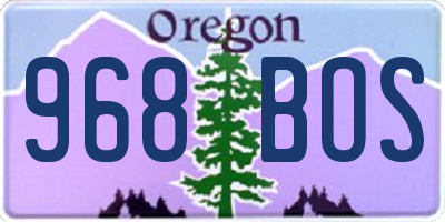 OR license plate 968BOS