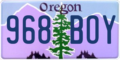 OR license plate 968BOY