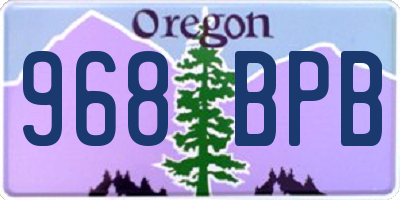 OR license plate 968BPB