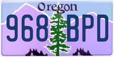 OR license plate 968BPD