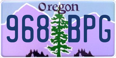 OR license plate 968BPG