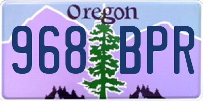 OR license plate 968BPR