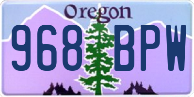 OR license plate 968BPW
