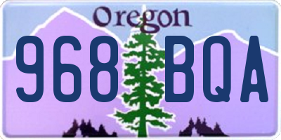 OR license plate 968BQA