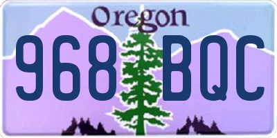 OR license plate 968BQC