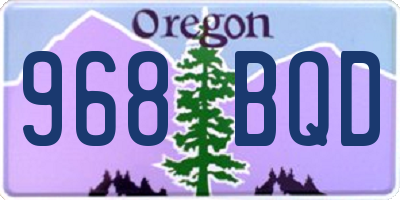 OR license plate 968BQD