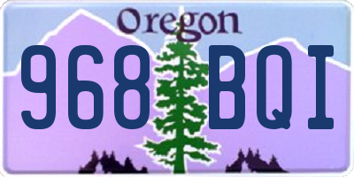 OR license plate 968BQI