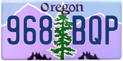 OR license plate 968BQP