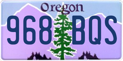 OR license plate 968BQS